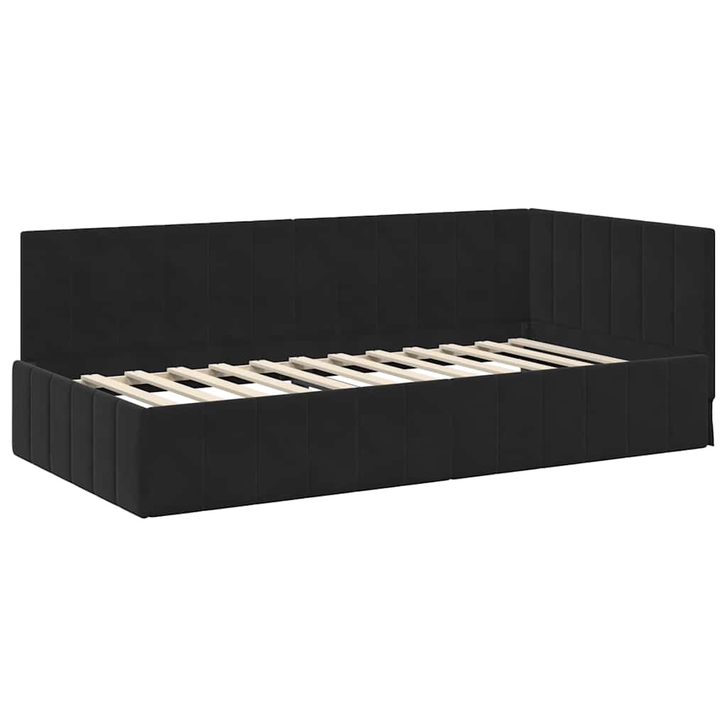 Cornice del letto ad angolo Nero 100 cm x 200 cm Velluto 42016322