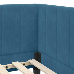 vidaXL Cornice del letto ad angolo Blu 80 x 200 cm Velluto