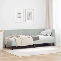 Cornice del letto ad angolo Grigio chiaro 80 cm x 200 cm 42016328