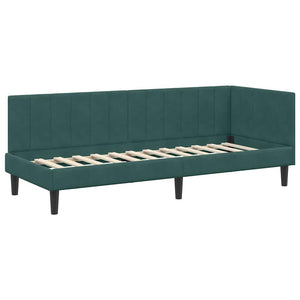 vidaXL Cornice del letto ad angolo Verde scuro 80 x 200 cm Velluto