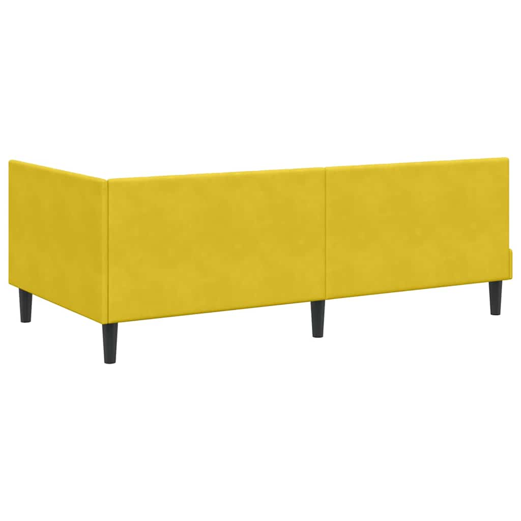 Cornice del letto ad angolo Giallo 90 cm x 190 cm Velluto 42016344