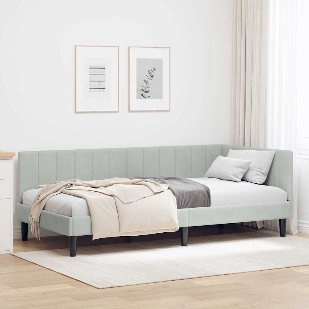 Cornice del letto ad angolo Grigio chiaro 100 cm x 200 cm 42016358
