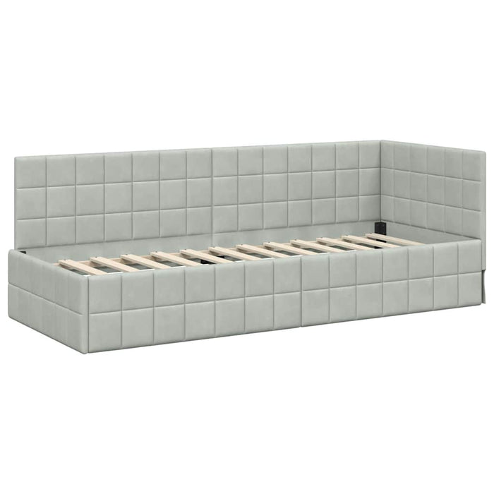 Cornice del letto ad angolo Grigio chiaro 80 cm x 200 cm