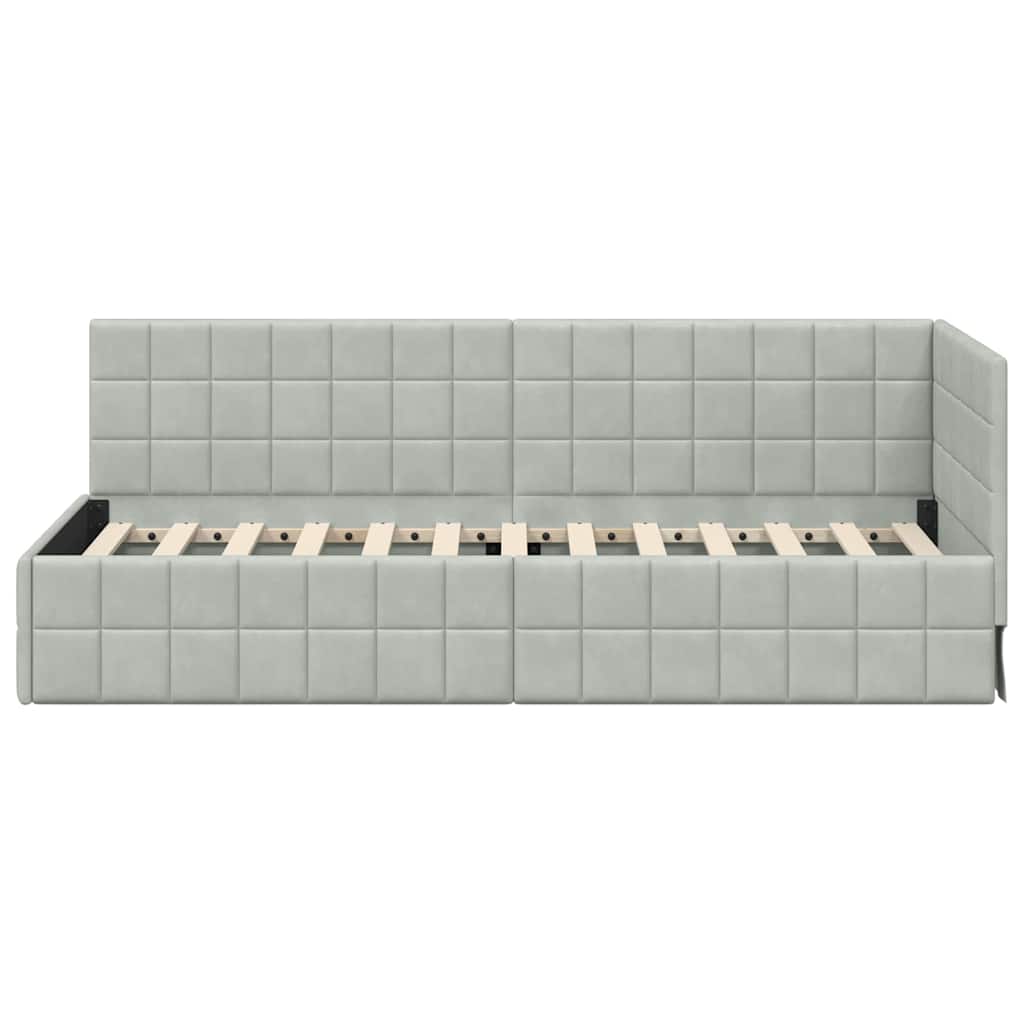 Cornice del letto ad angolo Grigio chiaro 80 cm x 200 cm