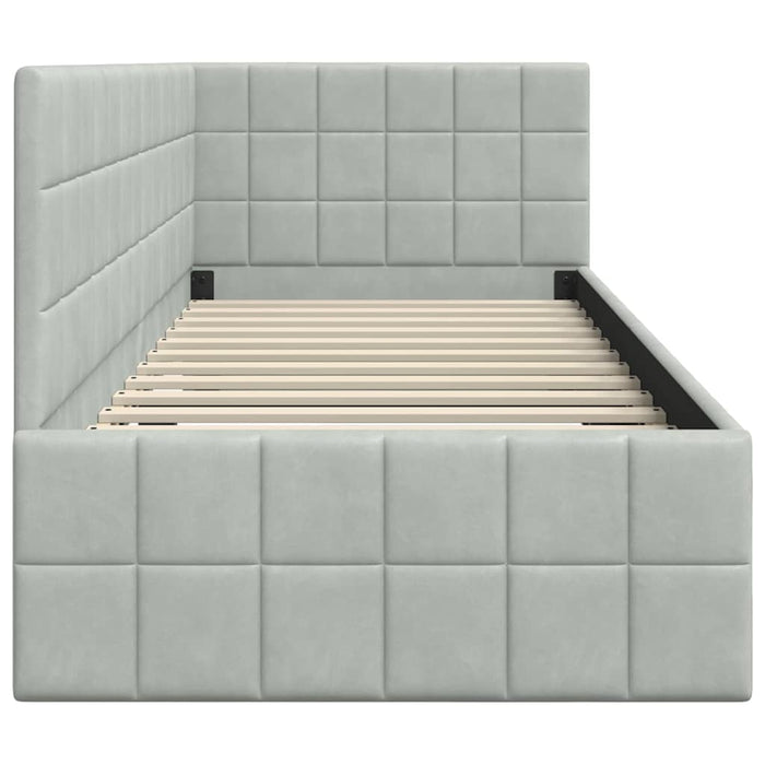 Cornice del letto ad angolo Grigio chiaro 80 cm x 200 cm