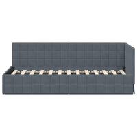 Cornice del letto ad angolo Grigio scuro 80 cm x 200 cm Velluto 42016369