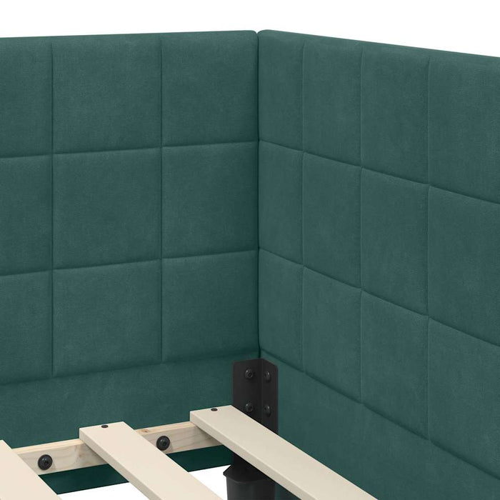 Cornice del letto ad angolo Verde Scuro 80 cm x 200 cm Velluto 42016370
