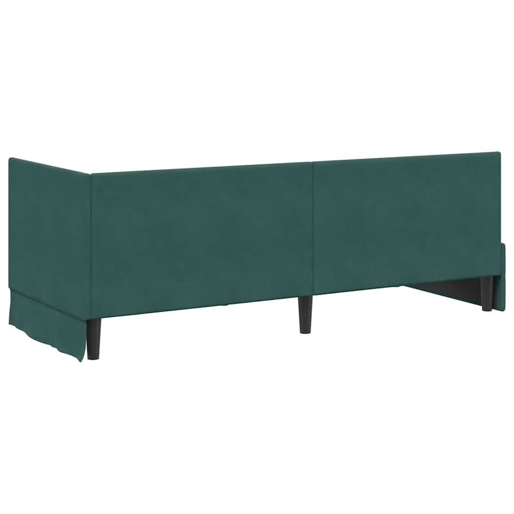Cornice del letto ad angolo Verde Scuro 80 cm x 200 cm Velluto 42016370