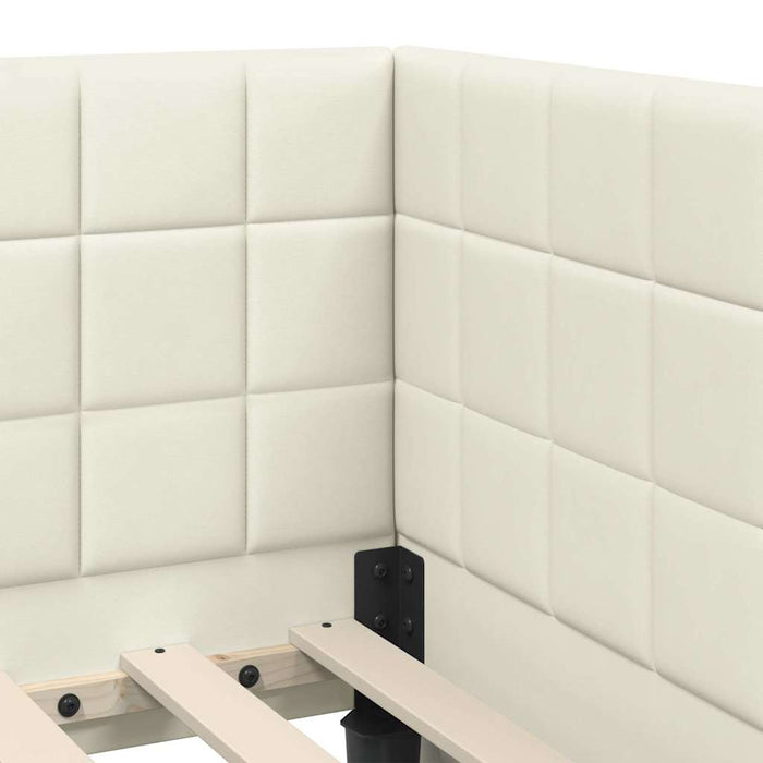 Cornice del letto ad angolo Crema 80 cm x 200 cm Velluto 42016375