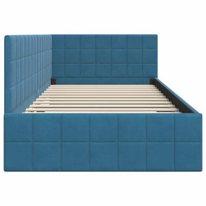 vidaXL Cornice del letto ad angolo Blu 90 x 190 cm Velluto