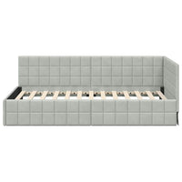 Cornice del letto ad angolo Grigio chiaro 90 cm x 190 cm 42016378