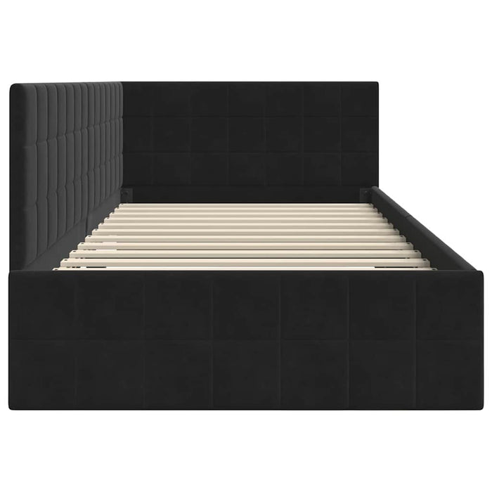 Cornice del letto ad angolo Nero 90 cm x 190 cm Velluto 42016383