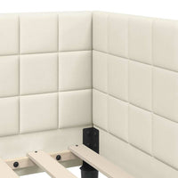 Cornice del letto ad angolo Crema 90 cm x 190 cm Velluto 42016385