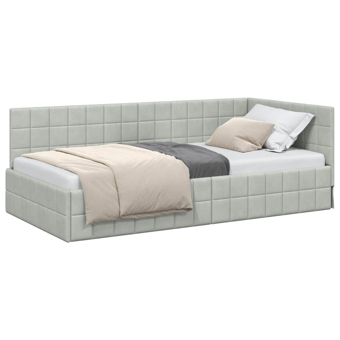 Cornice del letto ad angolo Grigio chiaro 90 cm x 200 cm 42016388