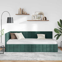 vidaXL Cornice del letto ad angolo Verde scuro 90 x 200 cm Velluto