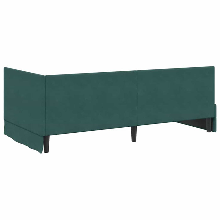 Cornice del letto ad angolo Verde Scuro 90 cm x 200 cm Velluto 42016390