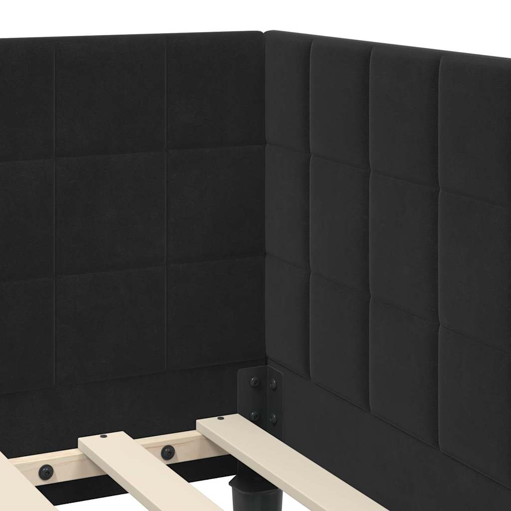 Cornice del letto ad angolo Nero 90 cm x 200 cm Velluto 42016393