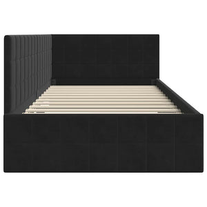 vidaXL Cornice del letto ad angolo Nero 90 x 200 cm Velluto