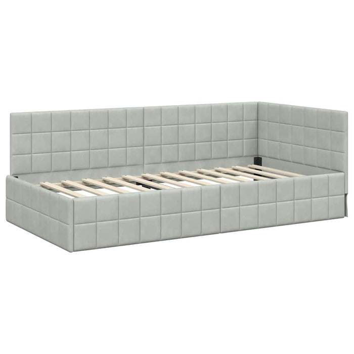 Cornice del letto ad angolo Grigio chiaro 100 cm x 200 cm 42016398