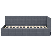 vidaXL Cornice del letto ad angolo Grigio scuro 100 x 200 cm Velluto