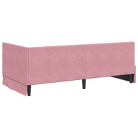vidaXL Cornice del letto ad angolo Rosa 100 x 200 cm Velluto