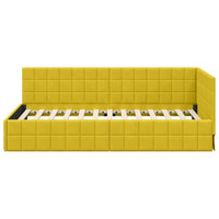 Cornice del letto ad angolo Giallo 100 cm x 200 cm Velluto