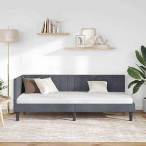 vidaXL Cornice del letto ad angolo Grigio scuro 80 x 200 cm Velluto