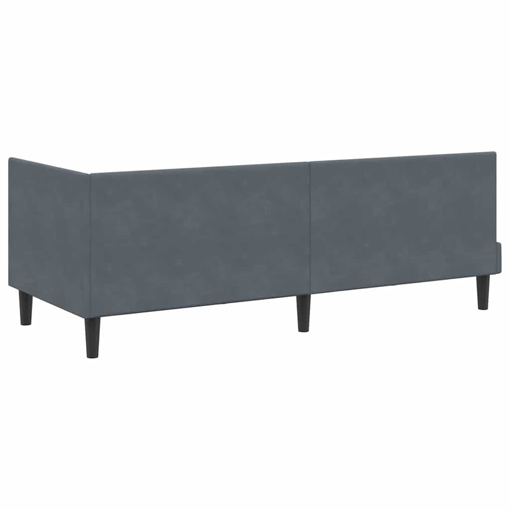 vidaXL Cornice del letto ad angolo Grigio scuro 80 x 200 cm Velluto