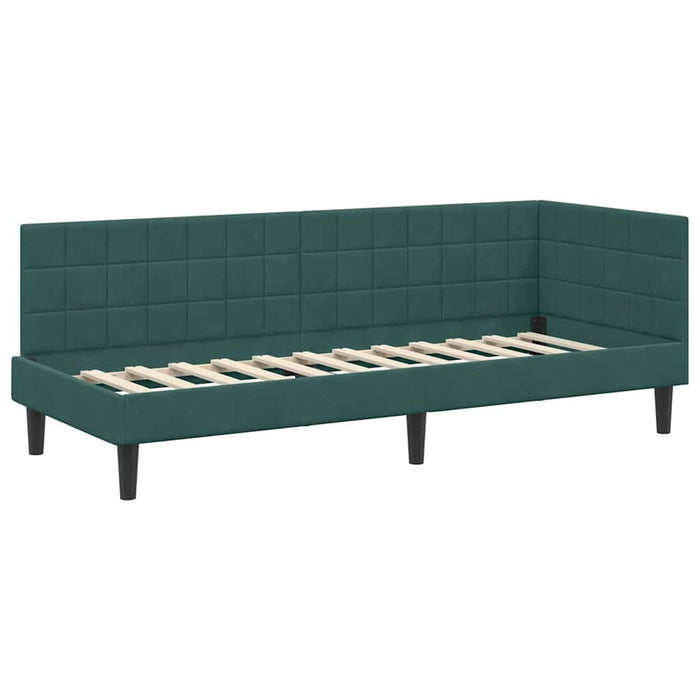 vidaXL Cornice del letto ad angolo Verde scuro 80 x 200 cm Velluto