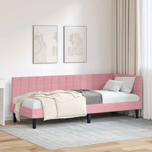 Cornice del letto ad angolo Rosa 80 cm x 200 cm Velluto 42016411