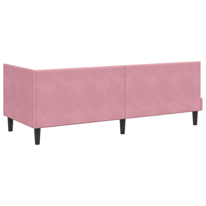 Cornice del letto ad angolo Rosa 80 cm x 200 cm Velluto
