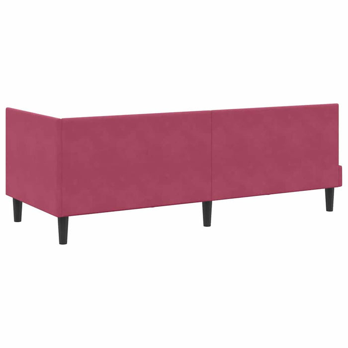 vidaXL Cornice del letto ad angolo Rosso vino 80 x 200 cm Velluto