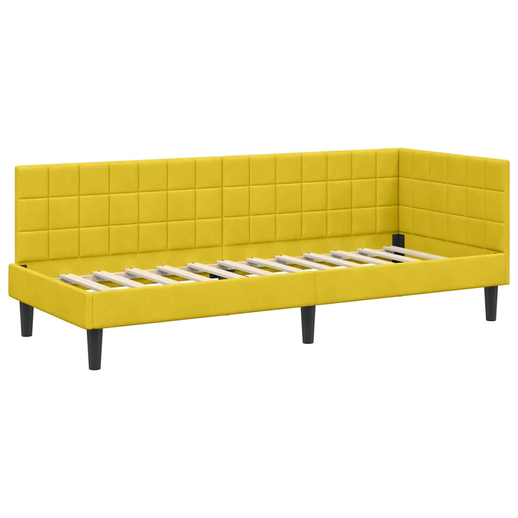 vidaXL Cornice del letto ad angolo Giallo 80 x 200 cm Velluto