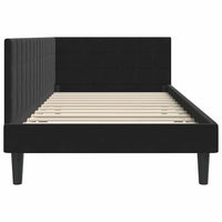Cornice del letto ad angolo Nero 90 cm x 190 cm Velluto