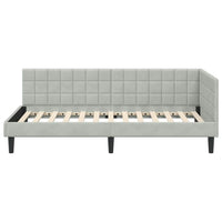 vidaXL Cornice del letto ad angolo Grigio chiaro 90 x 200 cm Velluto