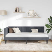 Cornice del letto ad angolo Grigio scuro 90 cm x 200 cm Velluto 42016429