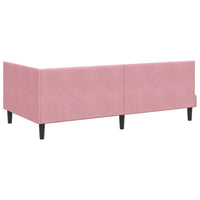 vidaXL Cornice del letto ad angolo Rosa 90 x 200 cm Velluto