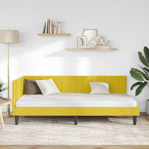 vidaXL Cornice del letto ad angolo Giallo 90 x 200 cm Velluto