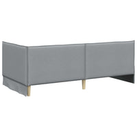 Cornice del letto ad angolo Grigio chiaro 80 x 200 cm Tessuto