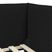 Cornice del letto ad angolo Nero 100 cm x 200 cm Velluto 42016449