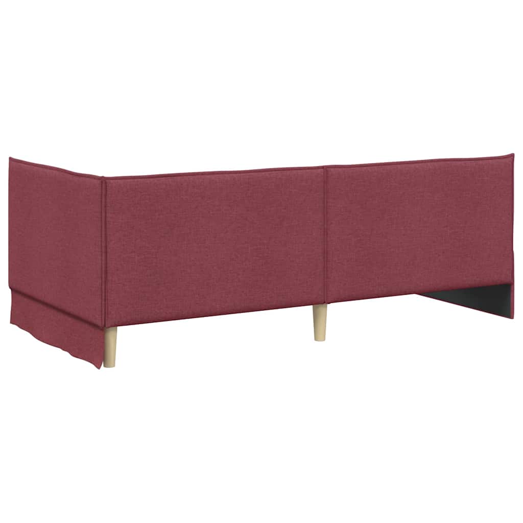 Cornice del letto ad angolo Rosso Vino 100 cm x 200 cm Velluto 42016458