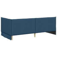Cornice del letto ad angolo Blu 90 x 190 cm Tessuto