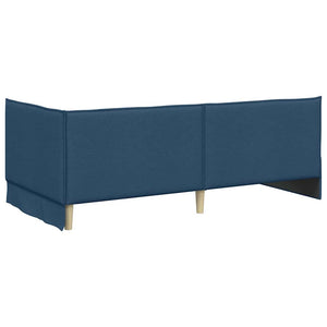 Cornice del letto ad angolo Blu 90 x 190 cm Tessuto