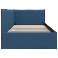 Cornice del letto ad angolo Blu 90 x 190 cm Tessuto