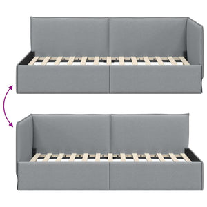 Cornice del letto ad angolo Grigio chiaro 100 cm x 200 cm 42016463