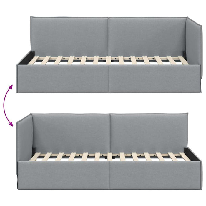 Cornice del letto ad angolo Grigio chiaro 100 cm x 200 cm 42016463