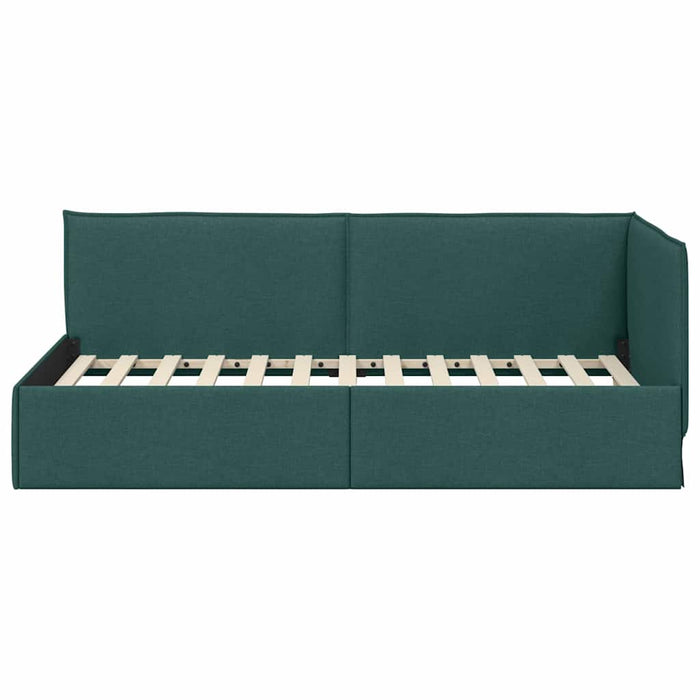 Cornice del letto ad angolo Verde Scuro 100 cm x 200 cm Velluto 42016467