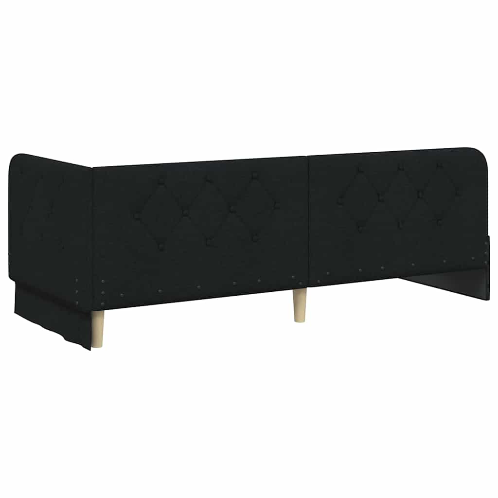 Cornice del letto ad angolo Nero 80 x 200 cm Tessuto 42016481