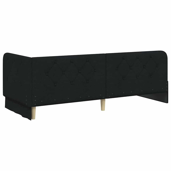 Cornice del letto ad angolo Nero 80 x 200 cm Tessuto 42016481