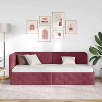 Cornice del letto ad angolo Rosso Vino 80 x 200 cm Tessuto 42016482